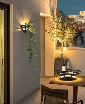 Водоустойчив уличен градина, с монтиран на стената лампа, декорация на стените във вътрешния си двор и с лампа, монтиран на стената лампа на терасата вили, озеленяване лампа