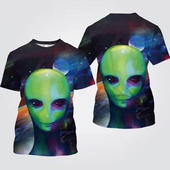 Мъжки дрехи SW Fantasy Alien, на космически кораб, Върхове с 3D принтом, къс ръкав, през цялата силует, Градинска облекло, Тениски с изображение на НЛО