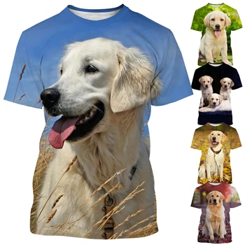 Тениска с лабрадором и ретривером, лятна мода мъжка тениска с 3D-принтом за кучета, дамски ежедневни тениска с къс ръкав и 3D-принтом
