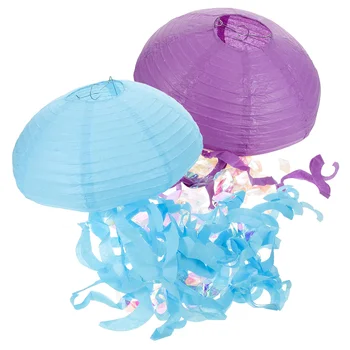 2 предмета, декорация във формата на медузи, Хартиени фенери, Декоративни украшения във формата на медузи в детската стая