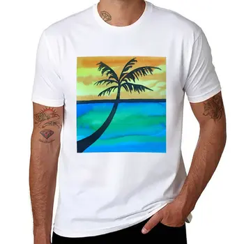 Нова тениска Palm Tree Sunset, реколта дрехи, риза с домашен любимец принтом за момчета, потници, тениски по поръчка, създайте свои собствени мъжки тениски