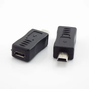 Преносим конектор Micro USB към Mini USB конектор за свързване на адаптер, зарядно устройство, Черен Адаптер, Компютър, КОМПЮТРИ, Конвертор