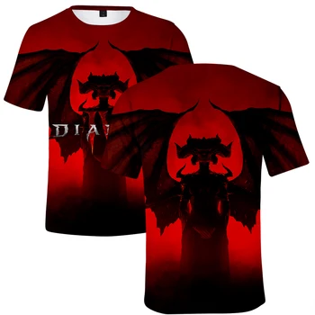 Игри стока Diablo IV За мъже и жени, 3D Модни и ежедневни лятна тениска с къси ръкави, Дрехи за cosplay