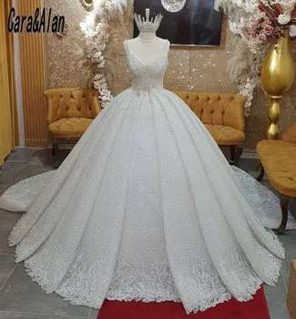 Бална рокля на принцеса, Сватбени рокли за булката 2023 на спагети презрамки, Винтажное Дантелено Сватбена рокля С Влак Abito Da Sposa