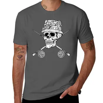 Нова тениска с черепа FIshermans, бързосъхнеща тениска, тениска с графики, мъжки ризи